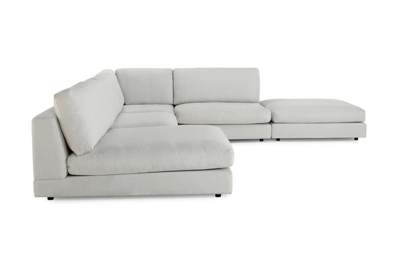Arken 6-sits Vändbar L-formad Modulhörnsoffa med Divan + Fotpall i Tyg - Ljusgrå - Möbler - Soffa - Modulsoffor - Komplett modulsoffa
