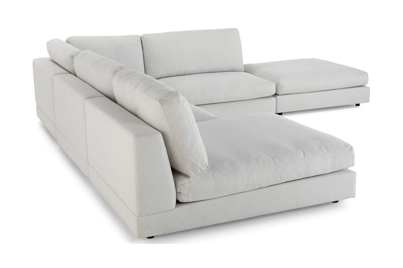 Arken 6-sits Vändbar L-formad Modulhörnsoffa med Divan + Fotpall i Tyg - Ljusgrå - Möbler - Soffa - Modulsoffor - Komplett modulsoffa