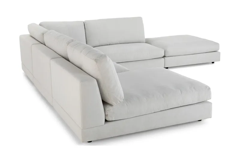 Arken 6-sits Vändbar L-formad Modulhörnsoffa med Divan + Fotpall i Tyg - Ljusgrå - Möbler - Soffa - Modulsoffor - Komplett modulsoffa