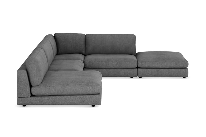 Arken 6-sits Vändbar L-formad Modulhörnsoffa med Divan + Fotpall i Tyg - Mörkgrå - Möbler - Soffa - Modulsoffor - Komplett modulsoffa