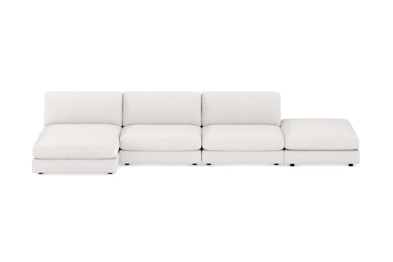 Arken 6-sits Vändbar U-formad Modulsoffa med Divan + Fotpall i Bouclé - Vit - Möbler - Soffa - Modulsoffor - Komplett modulsoffa