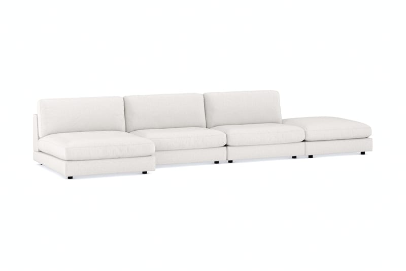 Arken 6-sits Vändbar U-formad Modulsoffa med Divan + Fotpall i Bouclé - Vit - Möbler - Soffa - Modulsoffor - Komplett modulsoffa