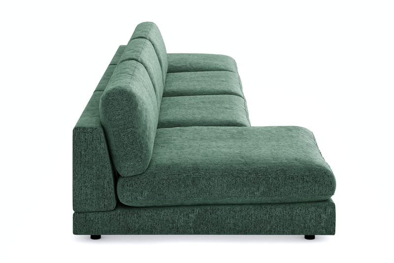 Arken 6-sits Vändbar U-formad Modulsoffa med Divan + Fotpall i Sammet - Mörkgrön - Möbler - Soffa - Modulsoffor - Komplett modulsoffa