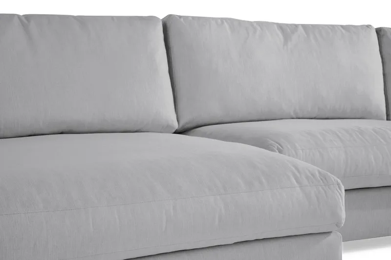 Arken 6-sits Vändbar U-formad Modulsoffa med Divan + Fotpall i Tyg - Grå - Möbler - Soffa - Modulsoffor - Komplett modulsoffa