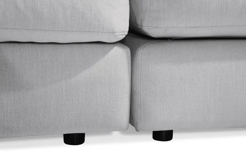 Arken 6-sits Vändbar U-formad Modulsoffa med Divan + Fotpall i Tyg - Grå - Möbler - Soffa - Modulsoffor - Komplett modulsoffa