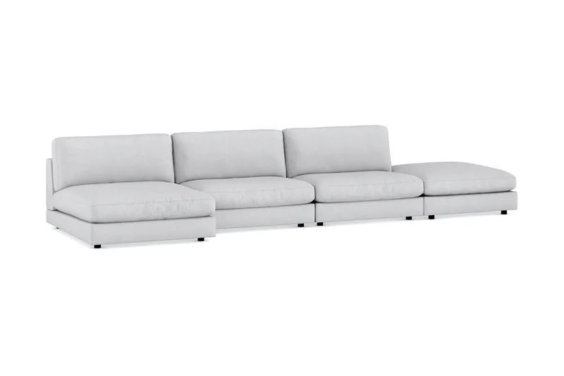 Arken 6-sits Vändbar U-formad Modulsoffa med Divan + Fotpall i Tyg - Ljusgrå - Möbler - Soffa - Modulsoffor - Komplett modulsoffa