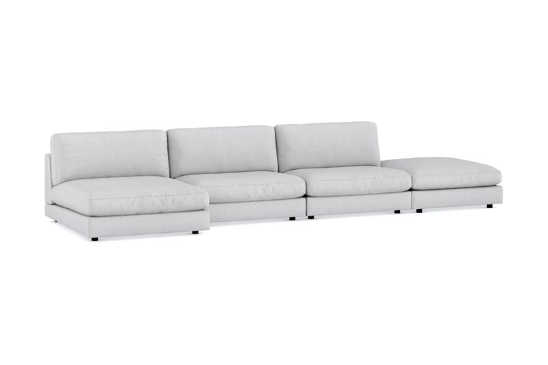 Arken 6-sits Vändbar U-formad Modulsoffa med Divan + Fotpall i Tyg - Ljusgrå - Möbler - Soffa - Modulsoffor - Komplett modulsoffa