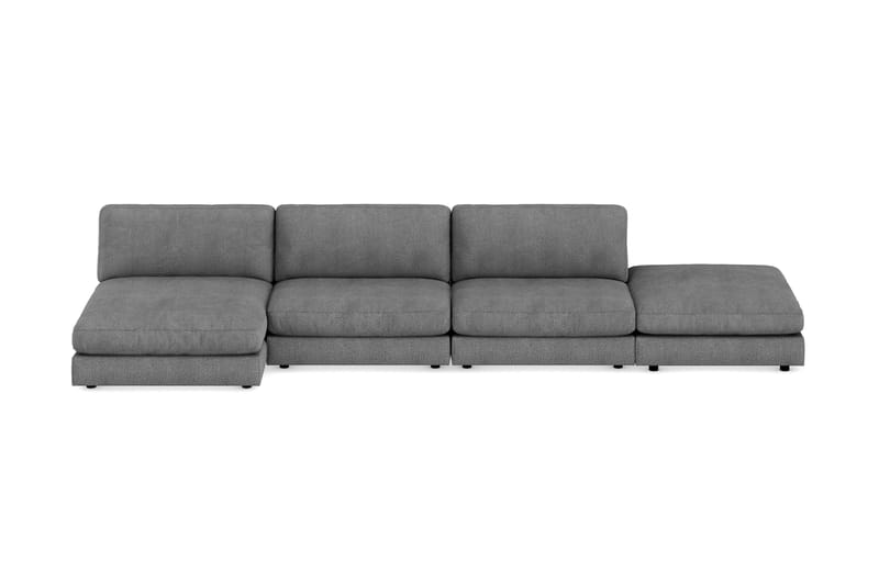 Arken 6-sits Vändbar U-formad Modulsoffa med Divan + Fotpall i Tyg - Mörkgrå - Möbler - Soffa - Modulsoffor - Komplett modulsoffa