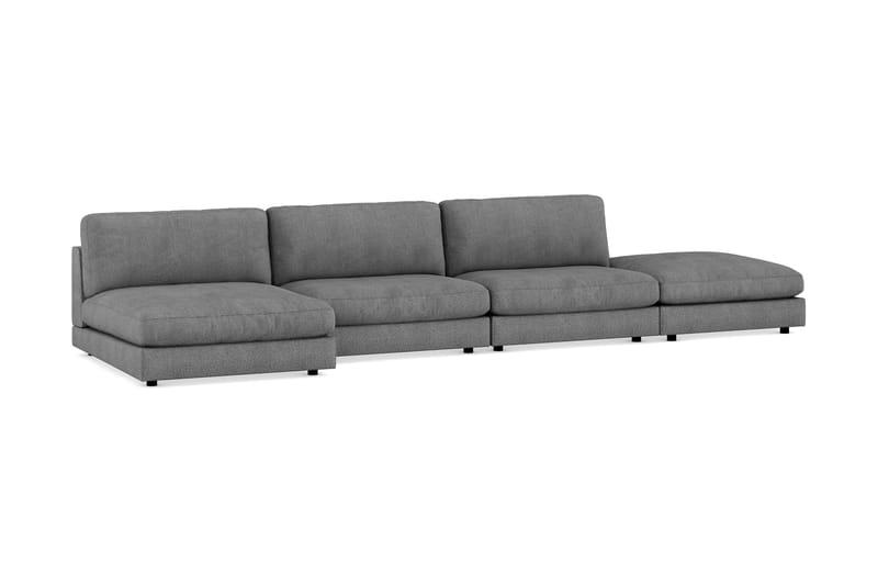 Arken 6-sits Vändbar U-formad Modulsoffa med Divan + Fotpall i Tyg - Mörkgrå - Möbler - Soffa - Modulsoffor - Komplett modulsoffa