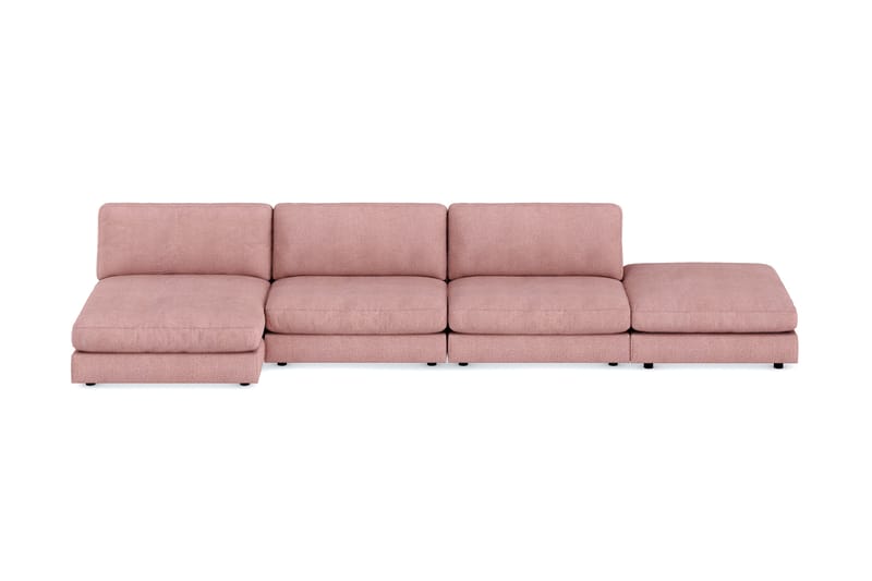 Arken 6-sits Vändbar U-formad Modulsoffa med Divan + Fotpall i Tyg - Rosa - Möbler - Soffa - Modulsoffor - Komplett modulsoffa