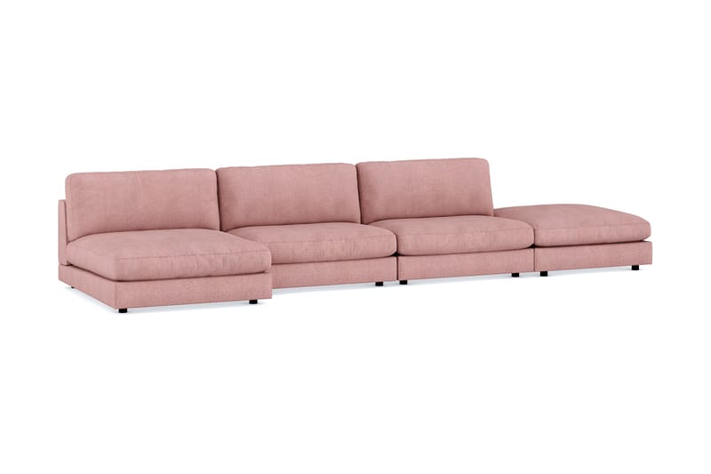 Arken 6-sits Vändbar U-formad Modulsoffa med Divan + Fotpall i Tyg - Rosa - Möbler - Soffa - Modulsoffor - Komplett modulsoffa