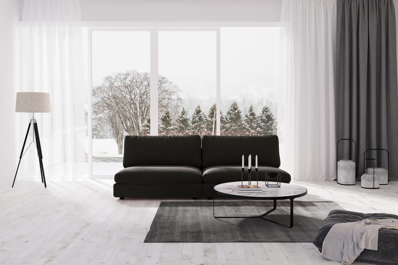 Arken Modulsoffa 3-sits - Linnesvart - Komplett modulsoffa