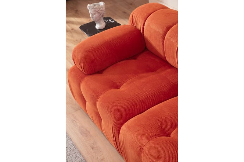 Belgin Bubblig divansoffa 2-sits med utfällbara armstöd och ryggstöd - Röd Manchester - Möbler - Soffa - Modulsoffor - Komplett modulsoffa