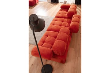 Belgin Bubblig Divansoffa 3-sits med utfällbara armstöd och ryggstöd - Röd - Möbler - Soffa - Modulsoffor - Komplett modulsoffa