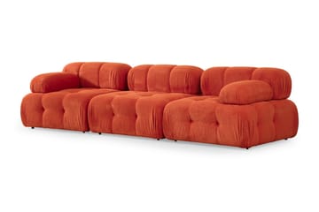 Belgin Bubblig Divansoffa 3-sits med utfällbara armstöd och ryggstöd - Röd - Möbler - Soffa - Modulsoffor - Komplett modulsoffa