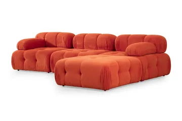 Belgin Bubblig Divansoffa 3-sits med utfällbara armstöd och ryggstöd - Röd - Möbler - Soffa - Modulsoffor - Komplett modulsoffa