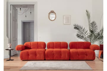 Belgin Bubblig Divansoffa 3-sits med utfällbara armstöd och ryggstöd - Röd - Möbler - Soffa - Modulsoffor - Komplett modulsoffa