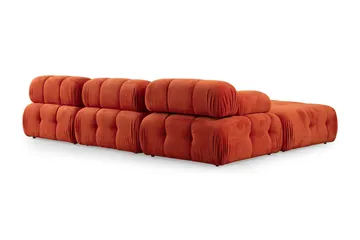 Belgin Bubblig Divansoffa 3-sits med utfällbara armstöd och ryggstöd - Röd - Möbler - Soffa - Modulsoffor - Komplett modulsoffa