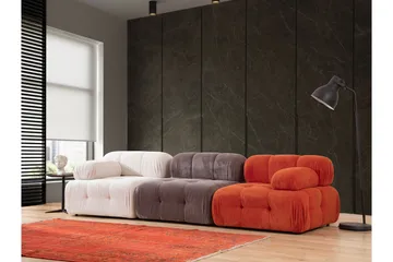Belgin Bubblig Soffa 3-sits med utfällbara armstöd och ryggstöd - Röd/Vit - Möbler - Soffa - Modulsoffor - Komplett modulsoffa