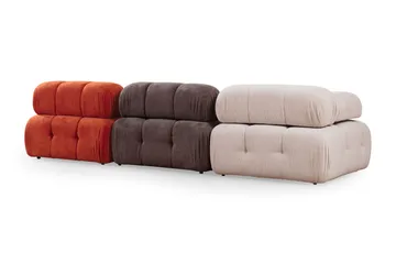Belgin Bubblig Soffa 3-sits med utfällbara armstöd och ryggstöd - Röd/Vit - Möbler - Soffa - Modulsoffor - Komplett modulsoffa