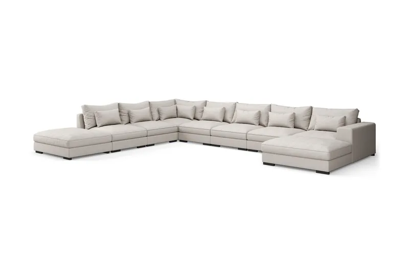 Dubai Stor U-modulsoffa Byggbar med Divan Höger Extra Djup - Ljus / Beige - Möbler - Soffa - Modulsoffor - Komplett modulsoffa