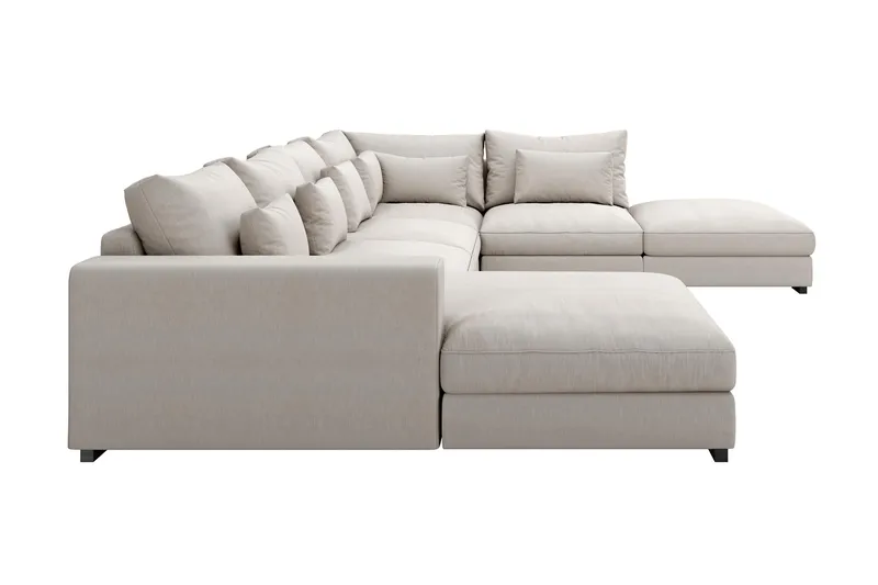Dubai Stor U-modulsoffa med Divan Vänster 432 cm Extra Djup - Beige - Möbler - Soffa - Modulsoffor - Komplett modulsoffa