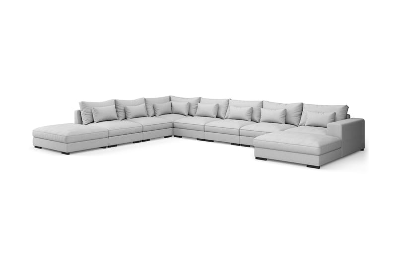 Dubai U-modulsoffa Large med Divan Höger - Ljusgrå - Möbler - Soffa - Modulsoffor - Komplett modulsoffa