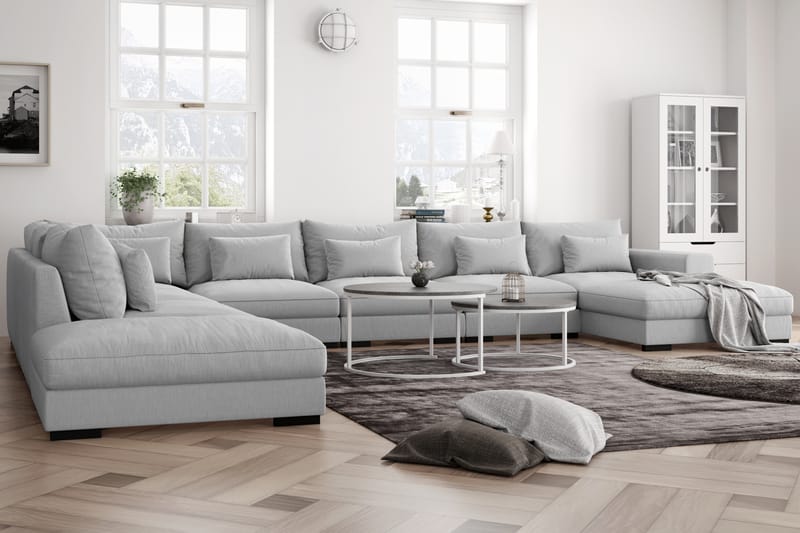 Dubai U-modulsoffa Large med Divan Höger - Ljusgrå - Möbler - Soffa - Modulsoffor - Komplett modulsoffa