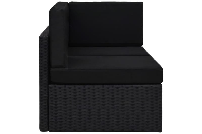Modulsoffa Utomhus 2-sits konstrotting svart - Svart - Utemöbler - Loungemöbler - Loungesoffa