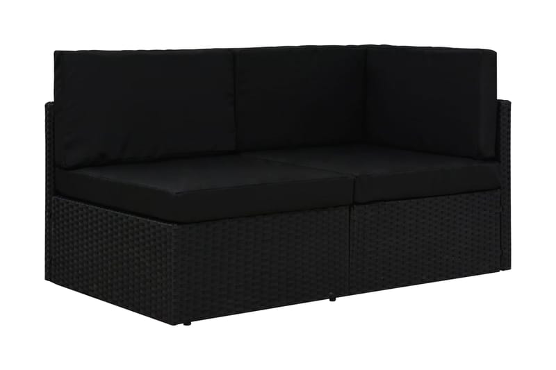 Modulsoffa Utomhus 2-sits konstrotting svart - Svart - Utemöbler - Loungemöbler - Loungesoffa