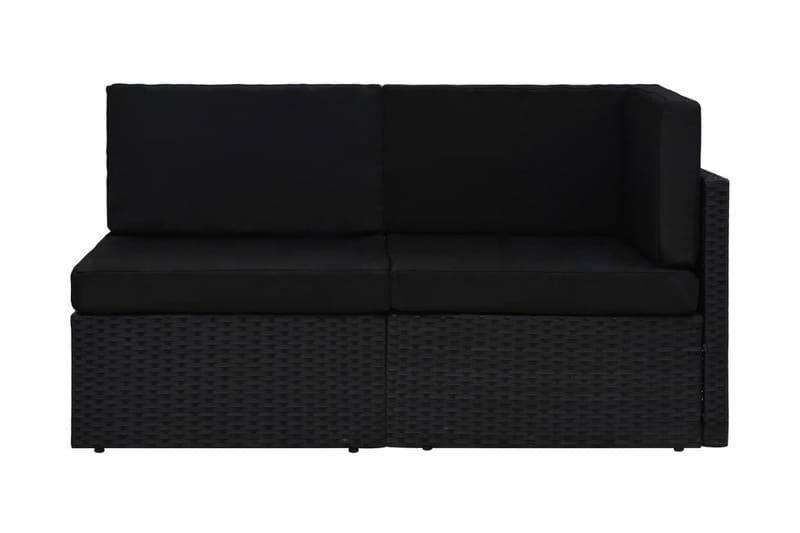Modulsoffa Utomhus 2-sits konstrotting svart - Svart - Utemöbler - Loungemöbler - Loungesoffa