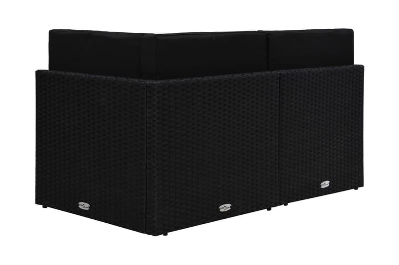 Modulsoffa Utomhus 2-sits konstrotting svart - Svart - Utemöbler - Loungemöbler - Loungesoffa