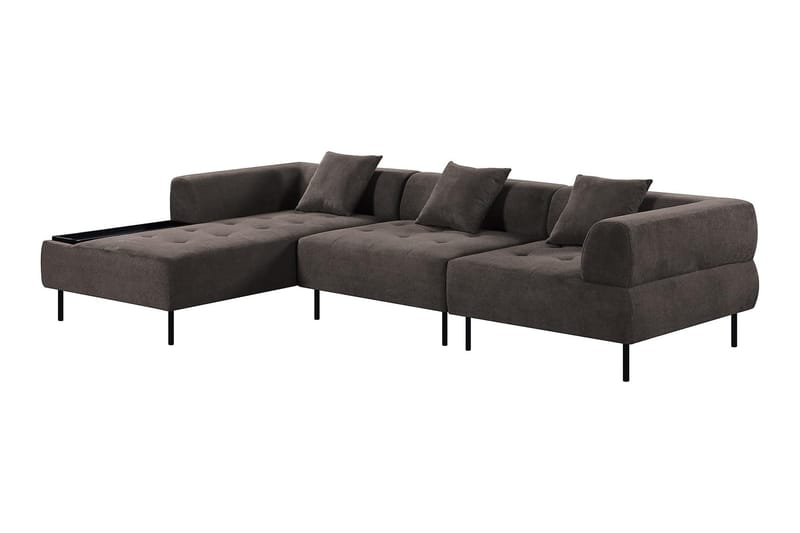 Stratham 3-sits Modulsoffa Divan Vänster - Grå - Möbler - Soffa - Modulsoffor - Komplett modulsoffa