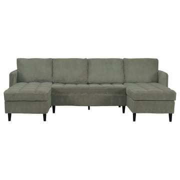Lindhus 4-sits U-soffa med dubbeldivan och förvaring i manchester - Grön - Möbler - Soffa - Modulsoffor - Komplett modulsoffa