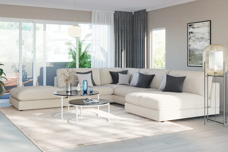 Arken 1-sits Mittmodul i Manchester 90 cm bred - Beige - Möbler - Soffa - Modulsoffor - Mittmodul