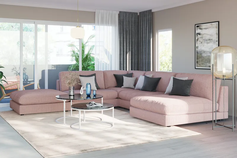 Arken 1-sits Mittmodul i Manchester 90 cm bred - Rosa - Möbler - Soffa - Modulsoffor - Mittmodul