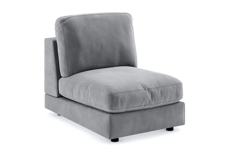 Arken 1-sits Mittmodul i Sammet 70 cm bred - Ljusgrå - Möbler - Soffa - Modulsoffor - Mittmodul