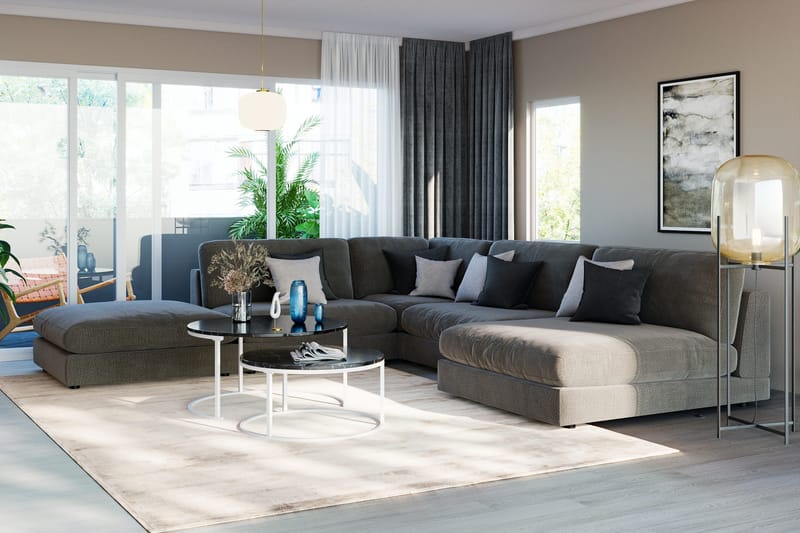 Arken 1-sits Mittmodul i Sammet 70 cm bred - Mörkgrå - Möbler - Soffa - Modulsoffor - Mittmodul