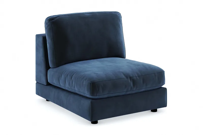 Arken 1-sits Mittmodul i Sammet 90 cm bred - Blå - Möbler - Soffa - Modulsoffor - Mittmodul