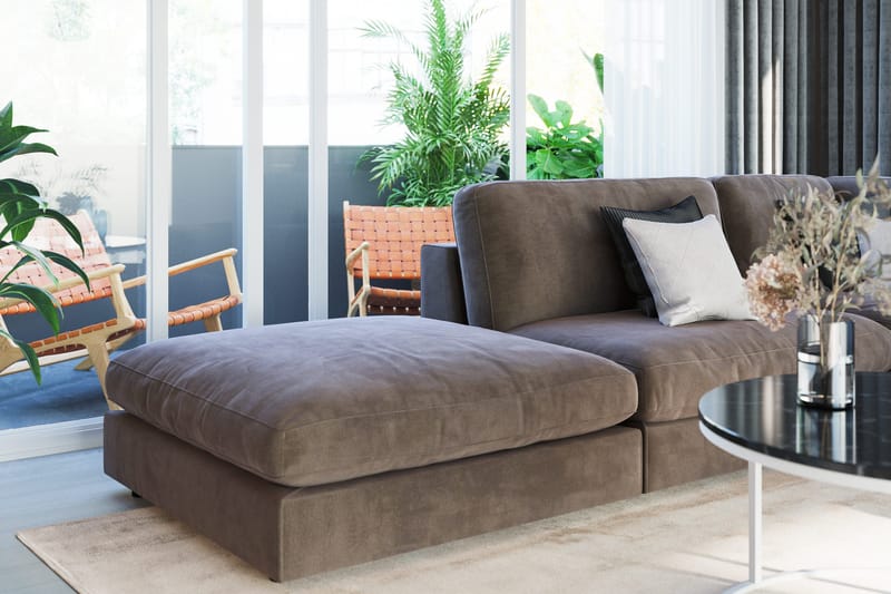 Arken 1-sits Mittmodul i Sammet 90 cm bred - Brun - Möbler - Soffa - Modulsoffor - Mittmodul