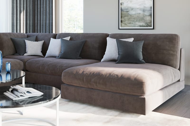 Arken 1-sits Mittmodul i Sammet 90 cm bred - Brun - Möbler - Soffa - Modulsoffor - Mittmodul