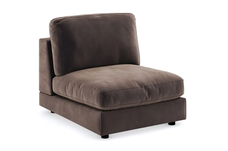 Arken 1-sits Mittmodul i Sammet 90 cm bred - Brun - Möbler - Soffa - Modulsoffor - Mittmodul
