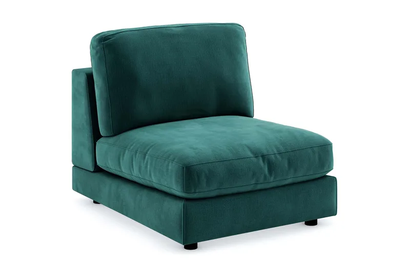 Arken 1-sits Mittmodul i Sammet 90 cm bred - Grön - Möbler - Soffa - Modulsoffor - Mittmodul