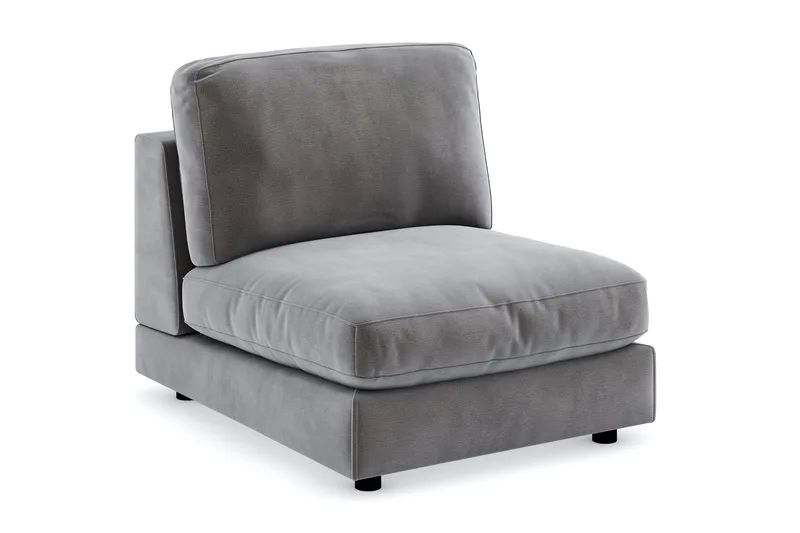 Arken 1-sits Mittmodul i Sammet 90 cm bred - Mörkgrå - Möbler - Soffa - Modulsoffor - Mittmodul
