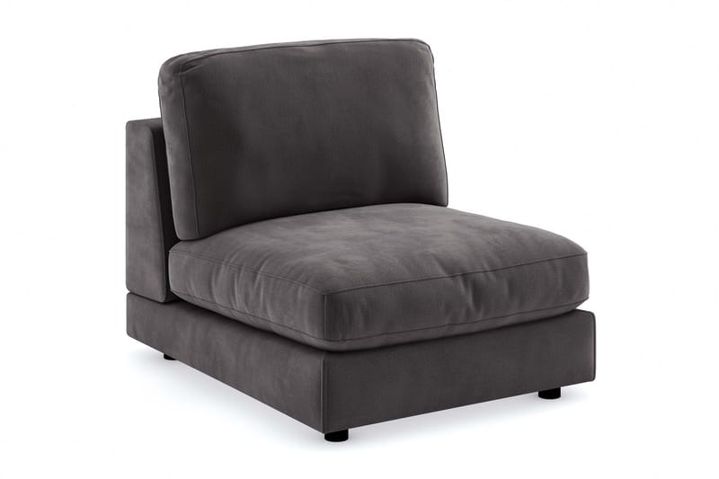 Arken 1-sits Mittmodul i Sammet 90 cm bred - Mörkgrå - Möbler - Soffa - Modulsoffor - Mittmodul
