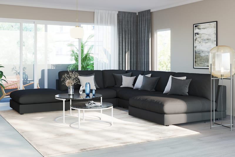 Arken 1-sits Mittmodul i Tyg 70 cm bred - Svart - Möbler - Soffa - Modulsoffor - Mittmodul