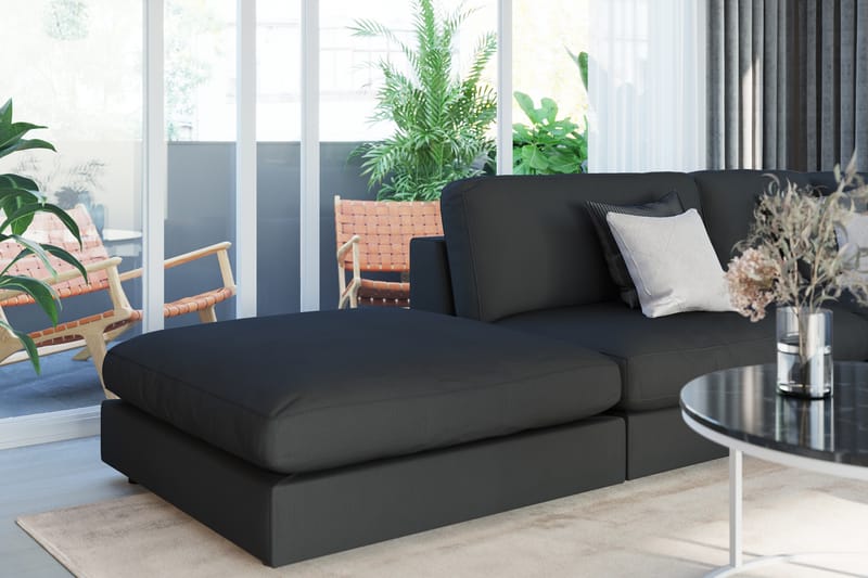 Arken 1-sits Mittmodul i Tyg 70 cm bred - Svart - Möbler - Soffa - Modulsoffor - Mittmodul