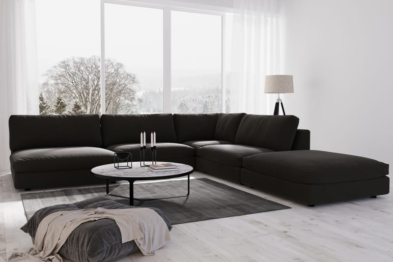 Arken 1-sits Mittmodul i Tyg 70 cm bred - Svart - Möbler - Soffa - Modulsoffor - Mittmodul