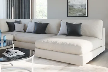 Arken 1-sits Mittmodul i Tyg 90 cm bred - Beige - Möbler - Soffa - Modulsoffor - Mittmodul