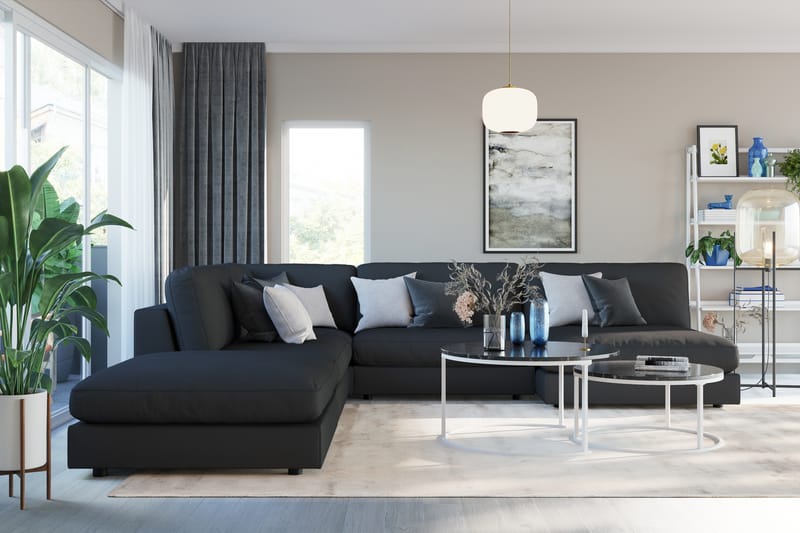 Arken 1-sits Mittmodul i Tyg 90 cm bred - Svart - Möbler - Soffa - Modulsoffor - Mittmodul
